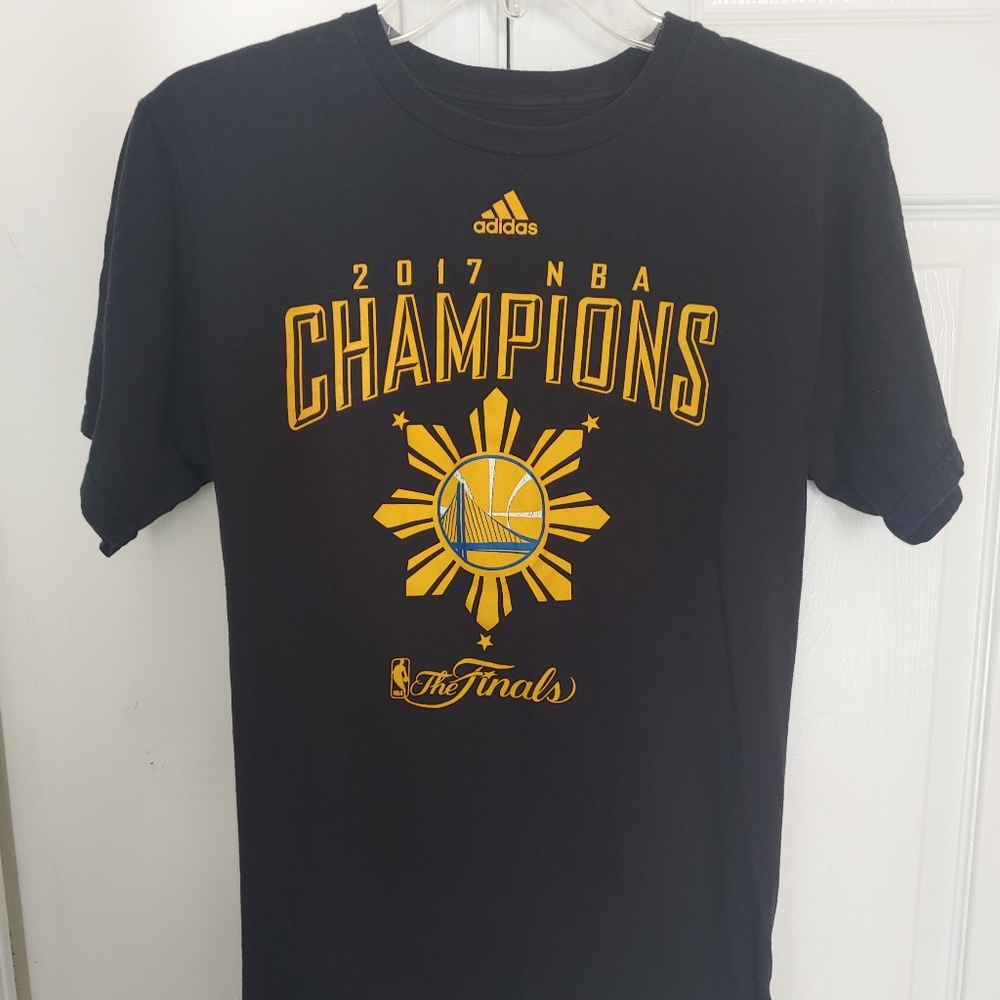 Golden State Warriors Adidas 2017 NBA Championship Team Locker Room Black  Tee